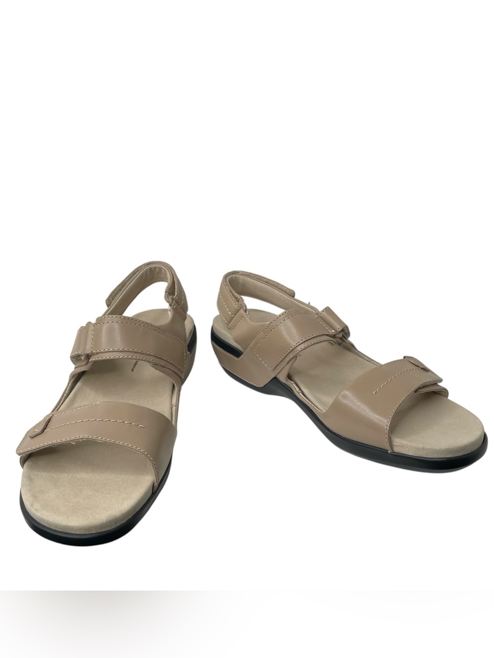 Aravon Women’s Katy Beige Leather Slingbacks Comfort Sandals Size 10 AA Narrow